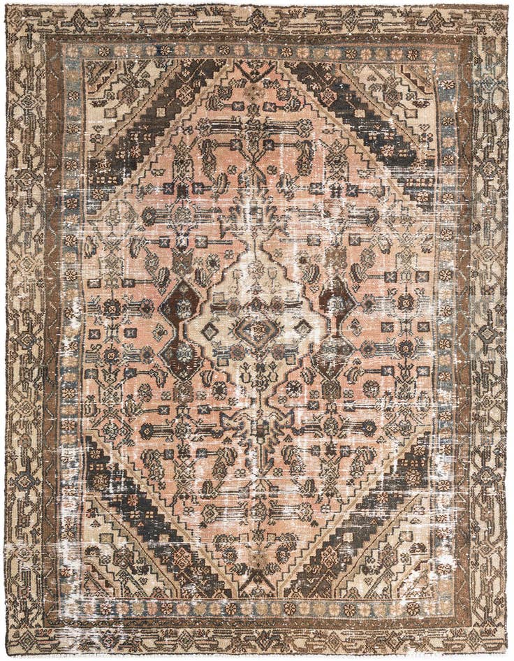 Detail image of 6' 2 x 10' Hand Knotted Ultra Vintage Persian Wool Rug