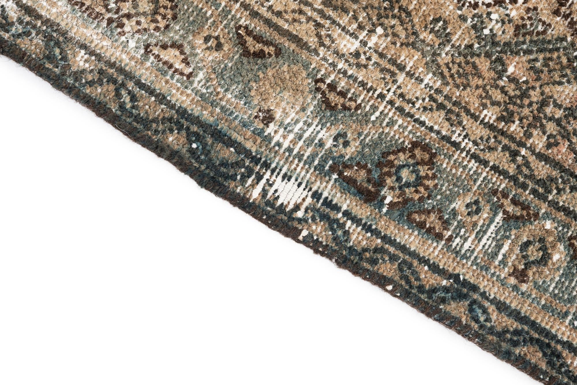 5' 8 x 8' 3 Hand Knotted Ultra Vintage Persian Wool Rug