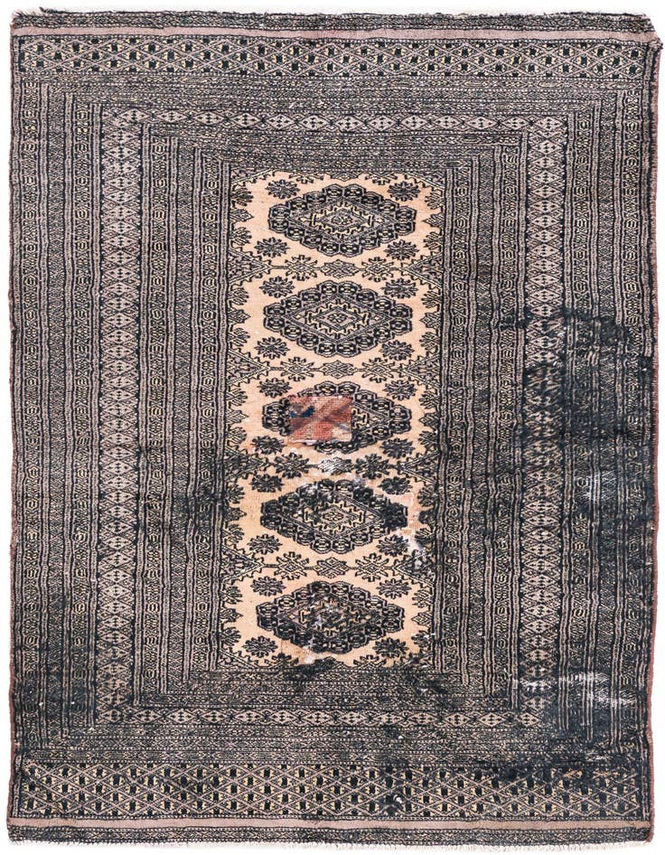 Detail image of 2' 10 x 5' Hand Knotted Ultra Vintage Persian Wool Rug