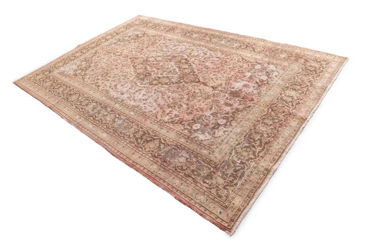 Detail image of 6' 7 x 9' 7 Hand Knotted Ultra Vintage Persian Wool Rug