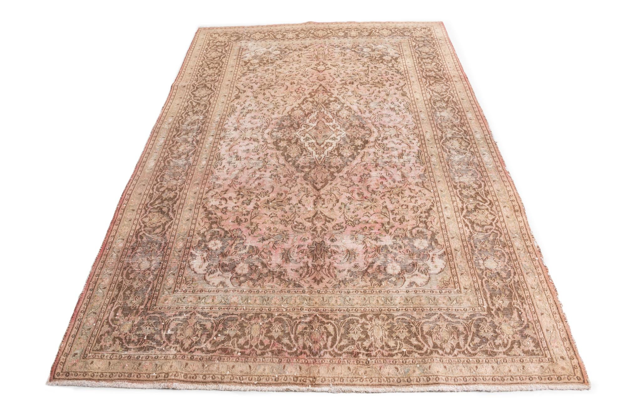 6' 7 x 9' 7 Hand Knotted Ultra Vintage Persian Wool Rug