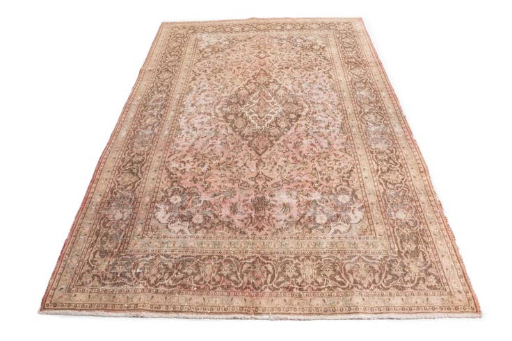Detail image of 6' 7 x 9' 7 Hand Knotted Ultra Vintage Persian Wool Rug