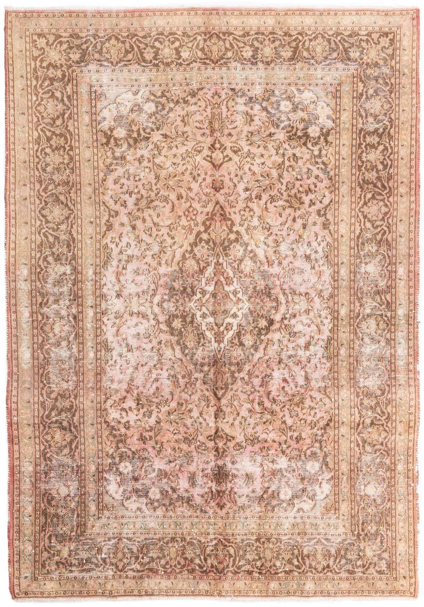 6' 7 x 9' 7 Hand Knotted Ultra Vintage Persian Wool Rug