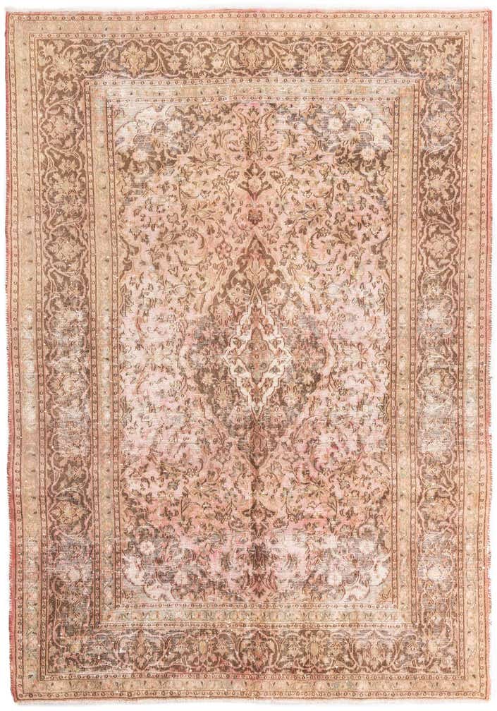 6' 7 x 9' 7 Hand Knotted Ultra Vintage Persian Wool Rug