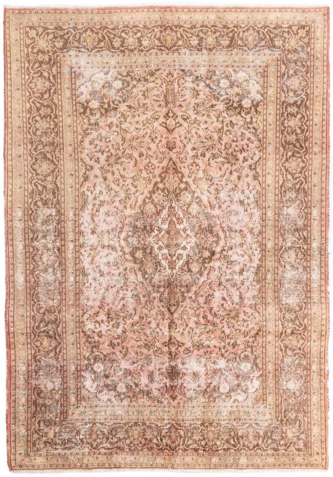 Detail image of 6' 7 x 9' 7 Hand Knotted Ultra Vintage Persian Wool Rug