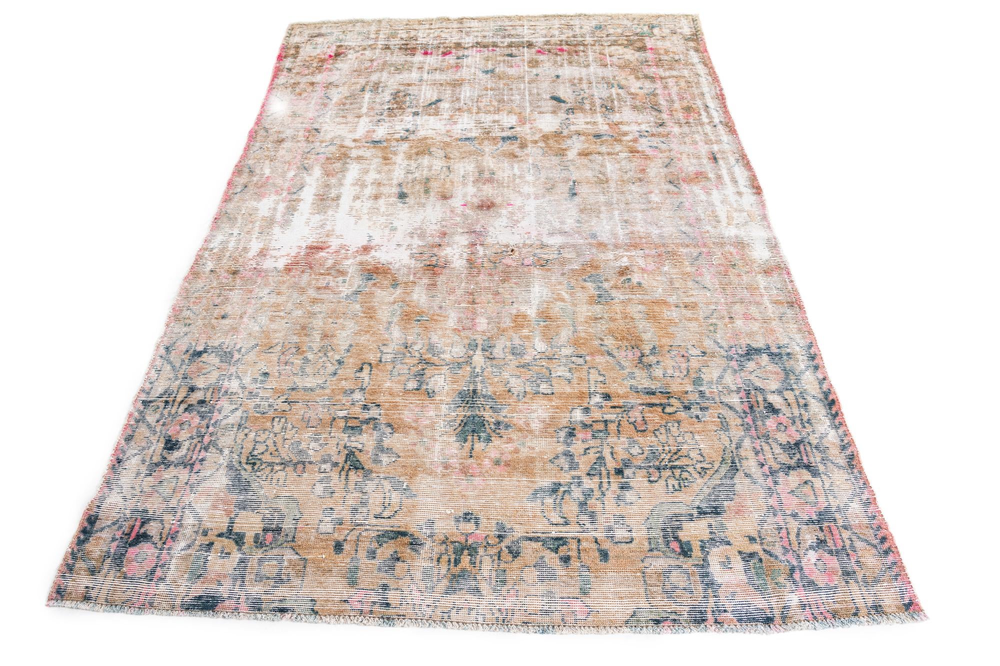 5' 6 x 8' 1 Hand Knotted Ultra Vintage Persian Wool Rug