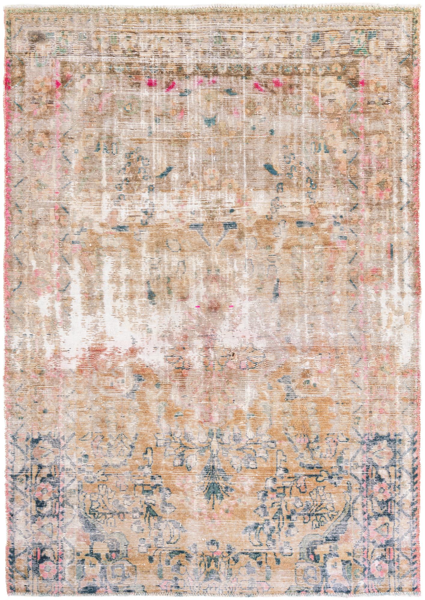 5' 6 x 8' 1 Hand Knotted Ultra Vintage Persian Wool Rug