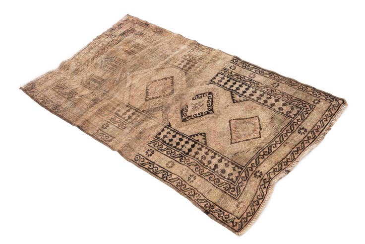 Detail image of 2' 6 x 4' Hand Knotted Ultra Vintage Persian Wool Rug