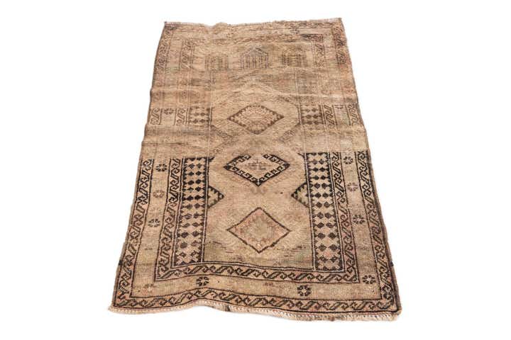 2' 6 x 4' Hand Knotted Ultra Vintage Persian Wool Rug