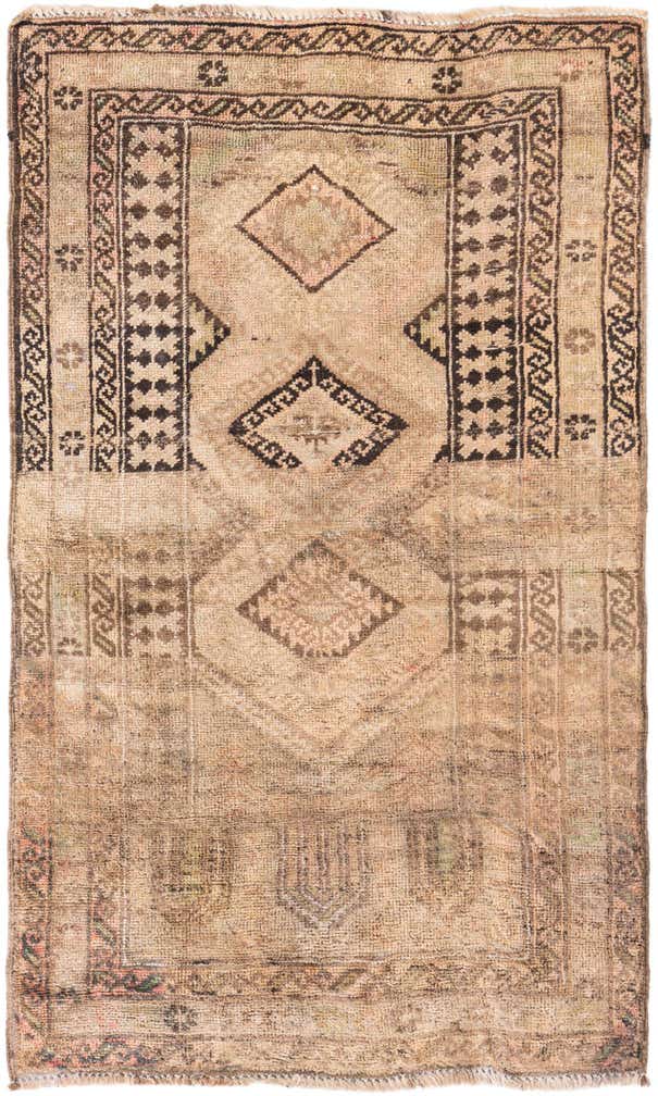 2' 6 x 4' Hand Knotted Ultra Vintage Persian Wool Rug