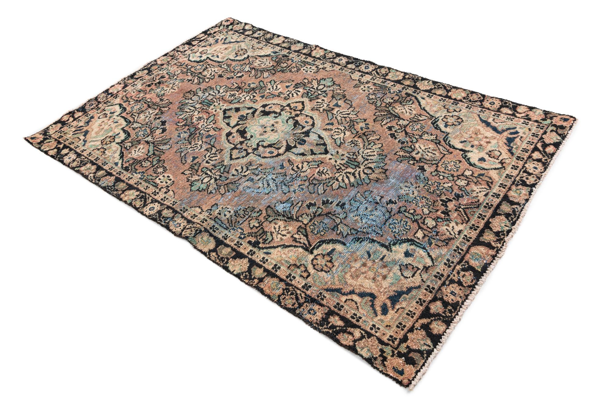4' x 6' 3 Hand Knotted Ultra Vintage Persian Wool Rug
