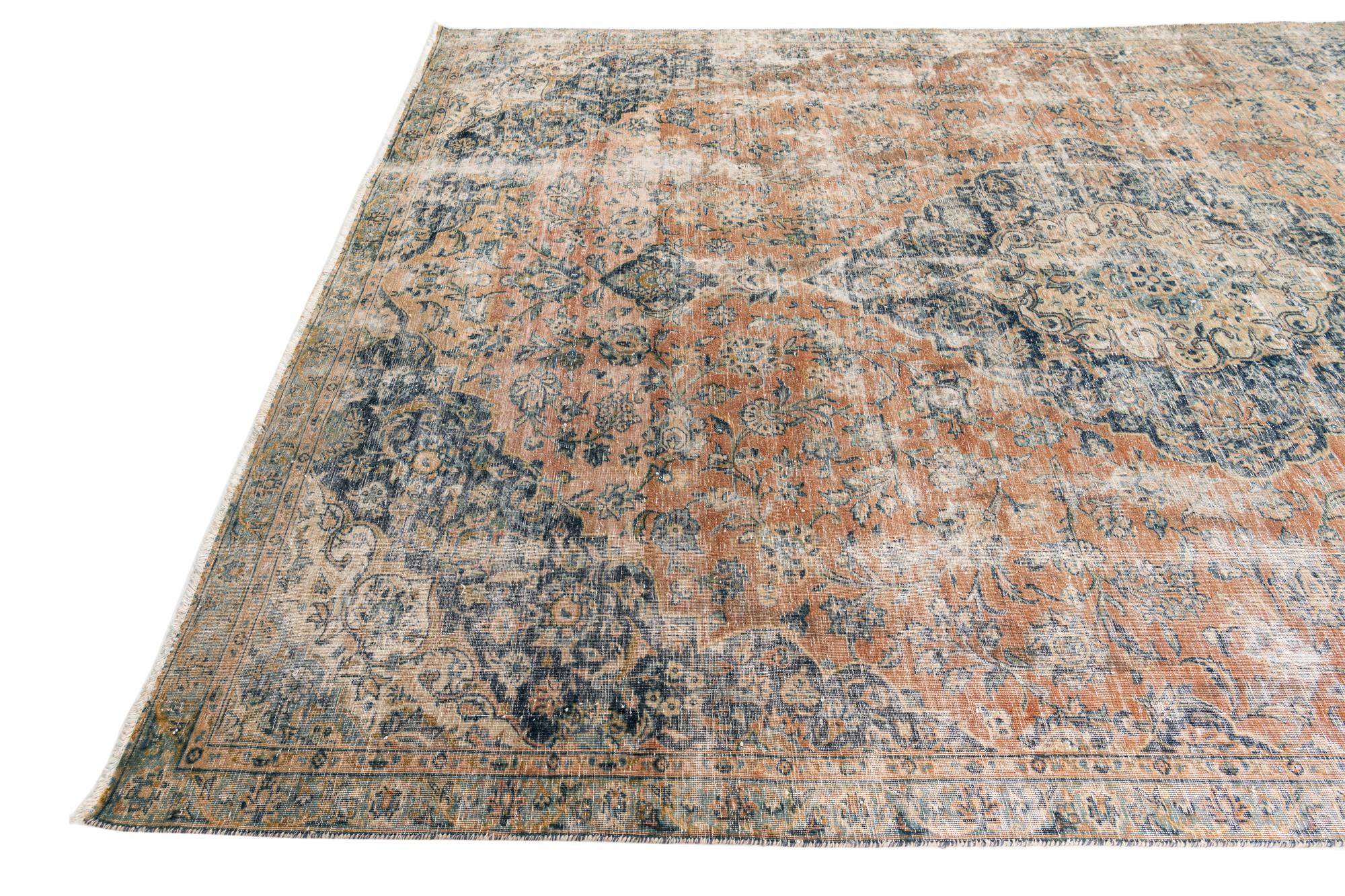 7' 1 x 10' 6 Hand Knotted Ultra Vintage Persian Wool Rug