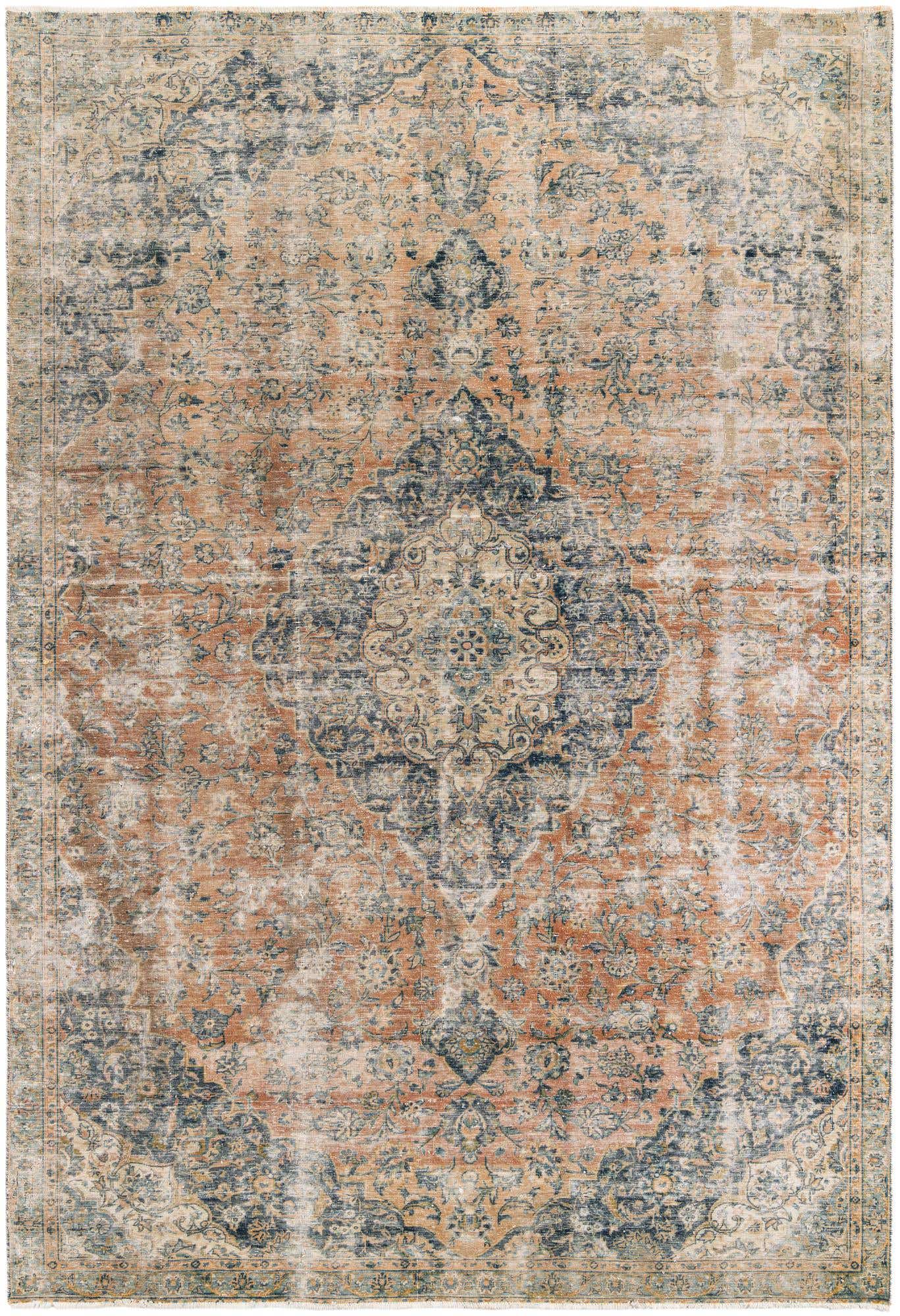 7' 1 x 10' 6 Hand Knotted Ultra Vintage Persian Wool Rug