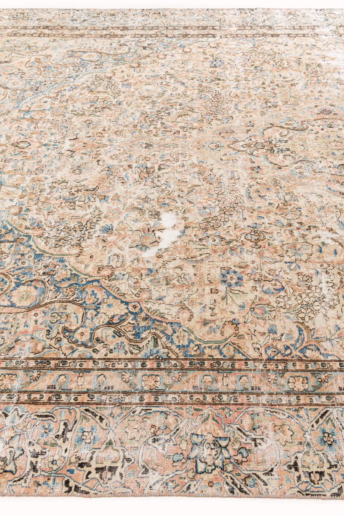 9' x 12' 9 Hand Knotted Ultra Vintage Persian Wool Rug