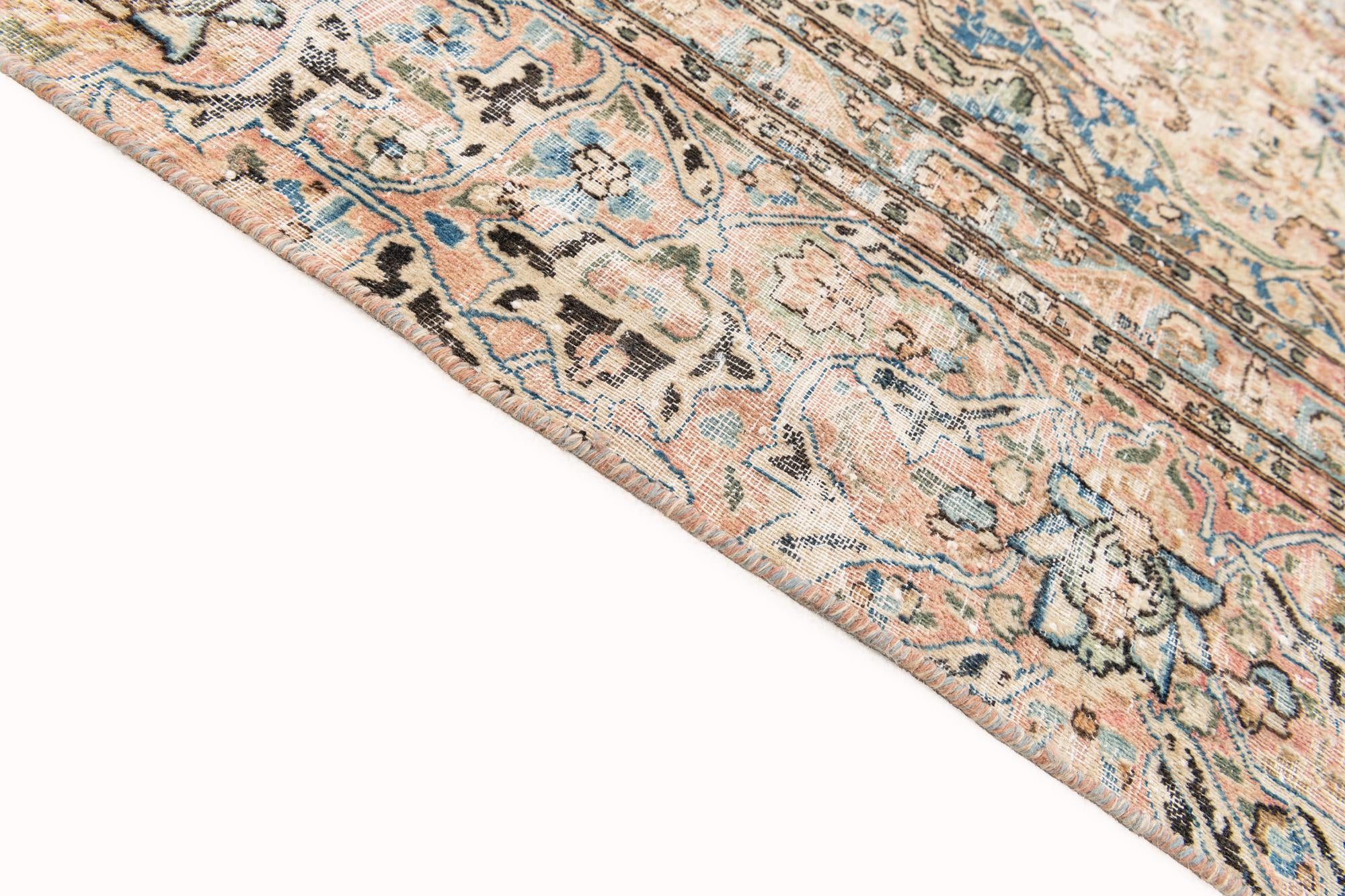 9' x 12' 9 Hand Knotted Ultra Vintage Persian Wool Rug
