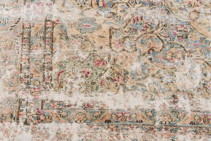 9' x 12' 9 Hand Knotted Ultra Vintage Persian Wool Rug