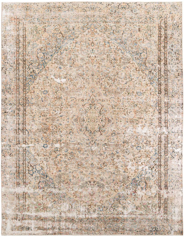 Detail image of 9' x 12' 9 Hand Knotted Ultra Vintage Persian Wool Rug