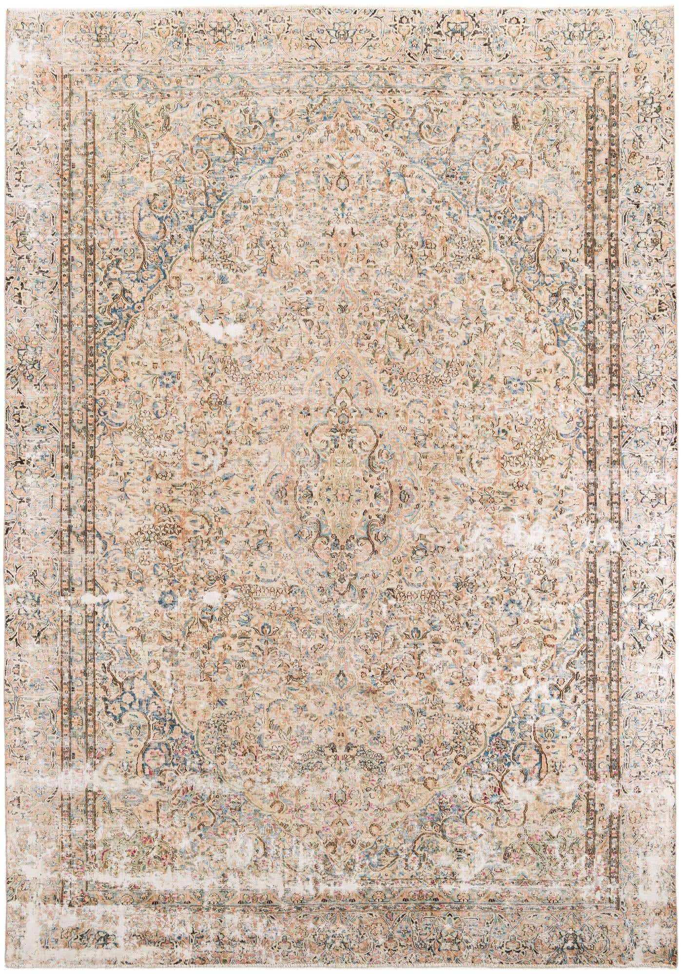 9' x 12' 9 Hand Knotted Ultra Vintage Persian Wool Rug