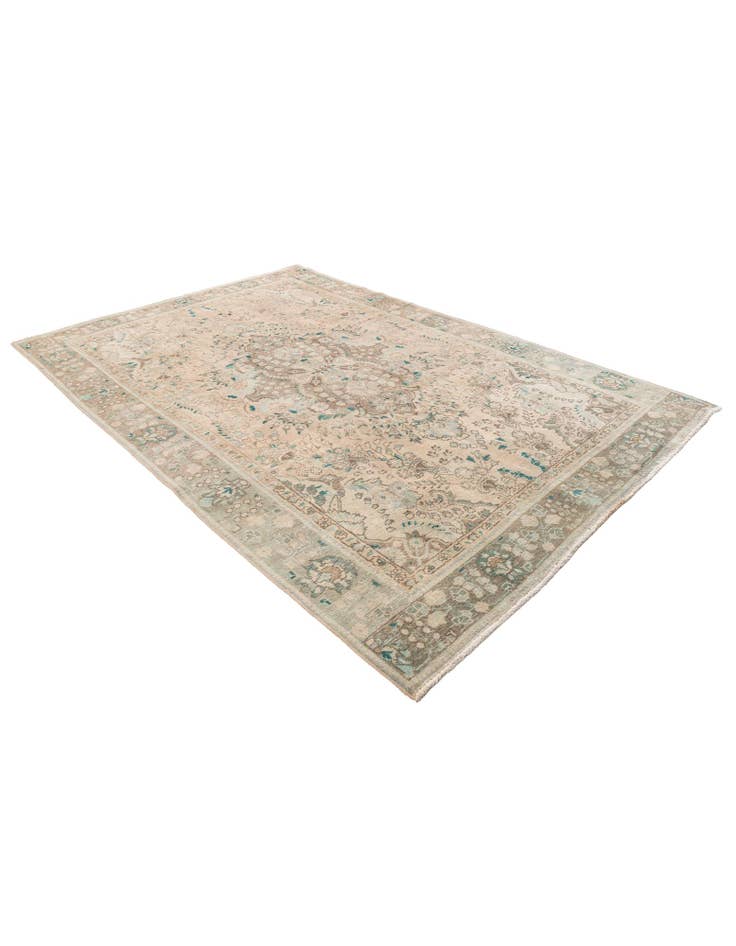 Detail image of 6' 2 x 9' 4 Hand Knotted Ultra Vintage Persian Wool Rug