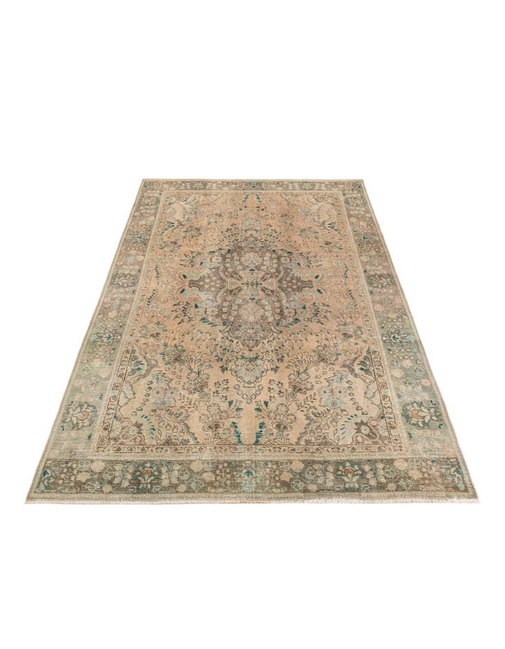 Detail image of 6' 2 x 9' 4 Hand Knotted Ultra Vintage Persian Wool Rug