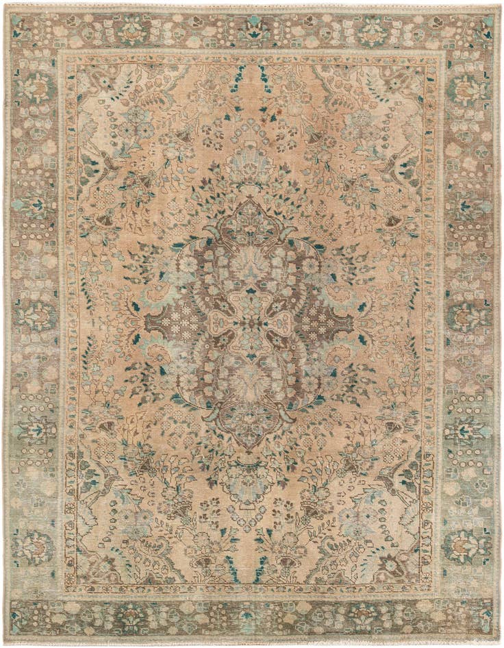 Detail image of 6' 2 x 9' 4 Hand Knotted Ultra Vintage Persian Wool Rug