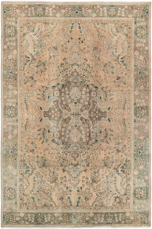 Detail image of 6' 2 x 9' 4 Hand Knotted Ultra Vintage Persian Wool Rug