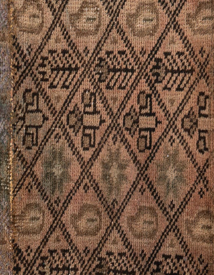 Detail image of 3' 5 x 4' 4  Hand Knotted Ultra Vintage Persian Wool Rug