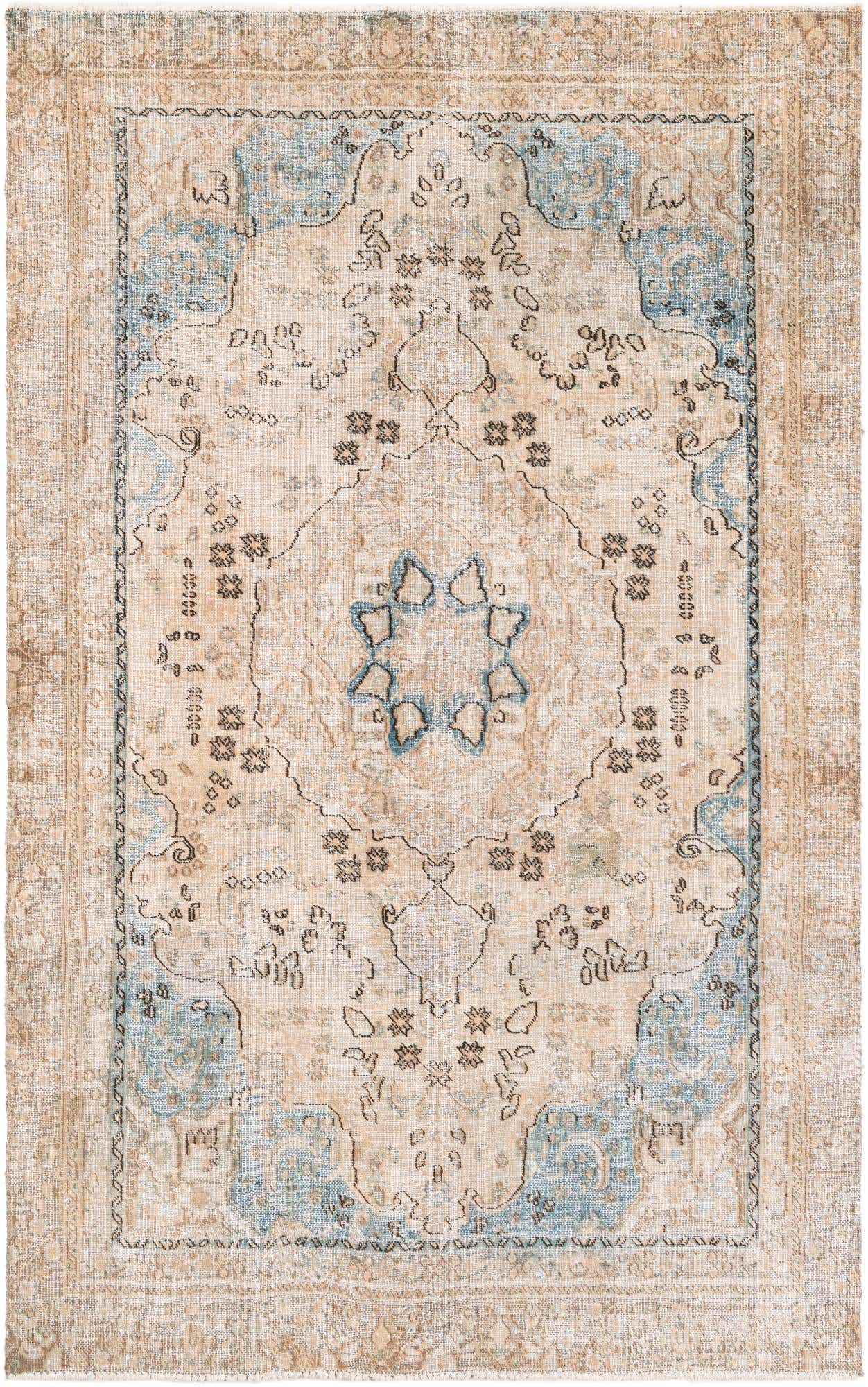 5' 5 x 8' 8 Hand Knotted Ultra Vintage Persian Wool Rug