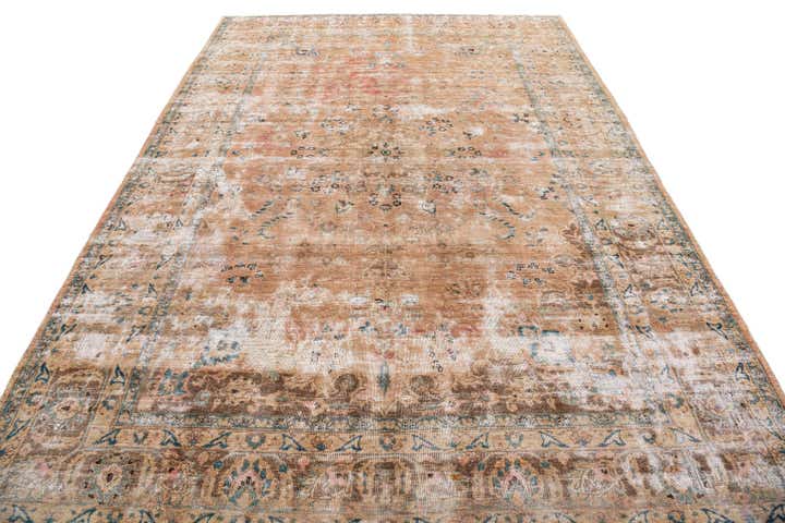 6' 7 x 9' 3 Hand Knotted Ultra Vintage Persian Wool Rug