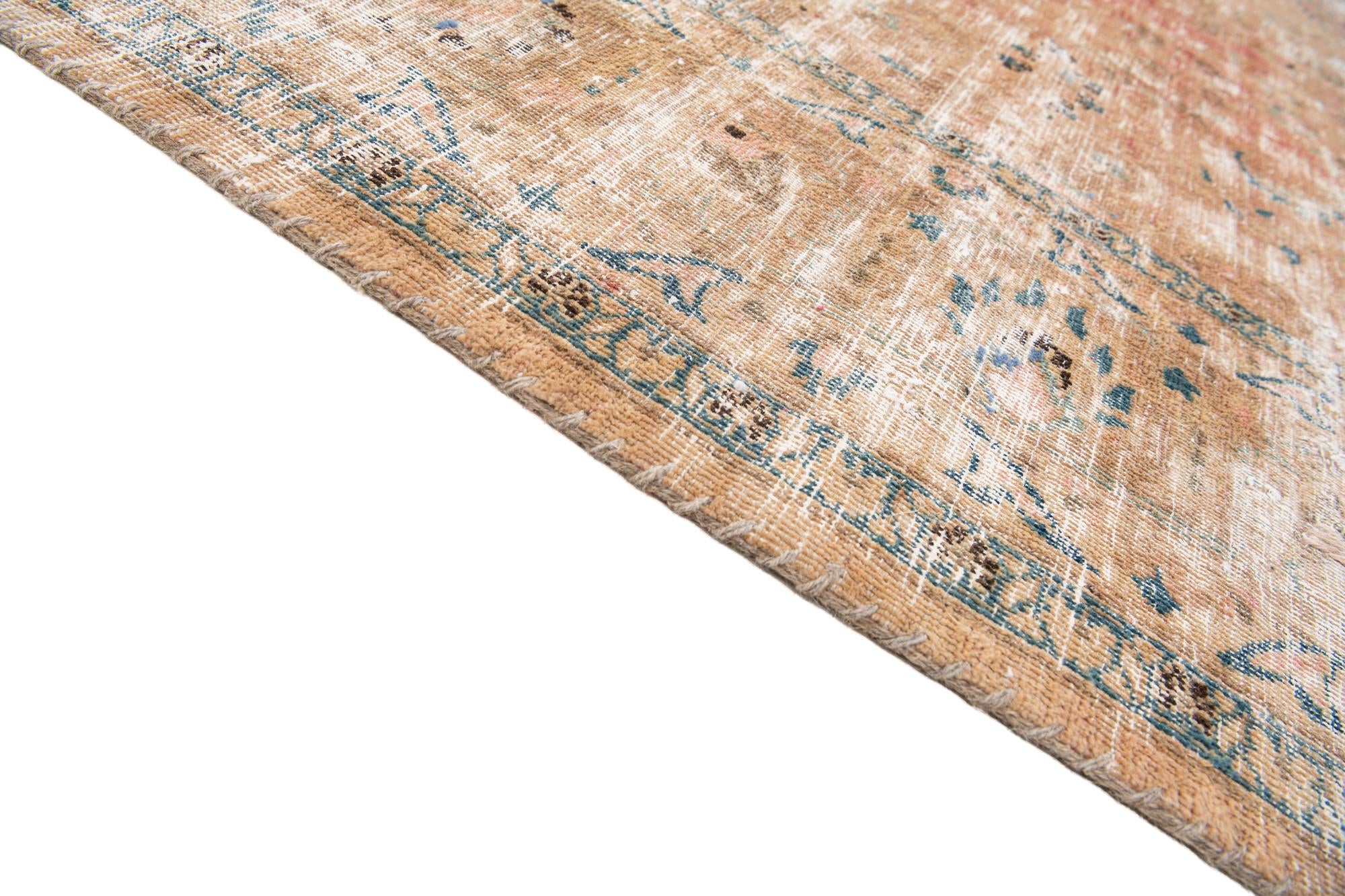6' 7 x 9' 3 Hand Knotted Ultra Vintage Persian Wool Rug