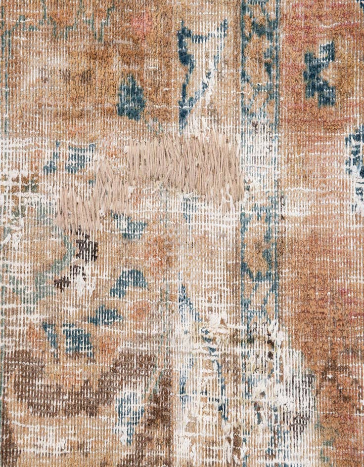 Detail image of 6' 7 x 9' 3  Hand Knotted Ultra Vintage Persian Wool Rug
