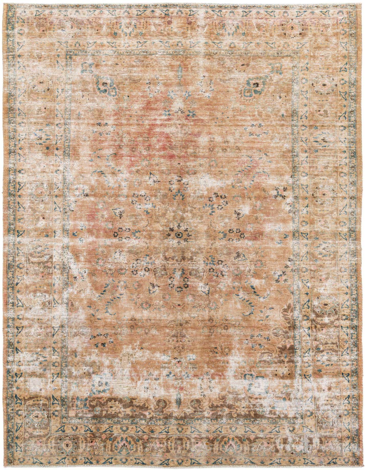 Primary image 6' 7 x 9' 3  Hand Knotted Ultra Vintage Persian Wool Rug