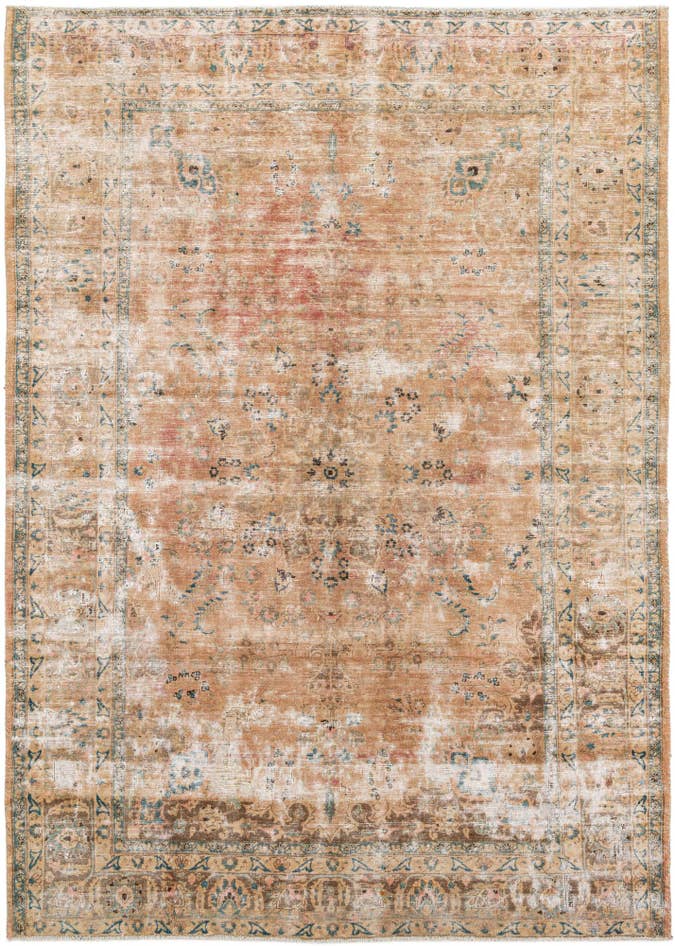 Detail image of 6' 7 x 9' 3 Hand Knotted Ultra Vintage Persian Wool Rug