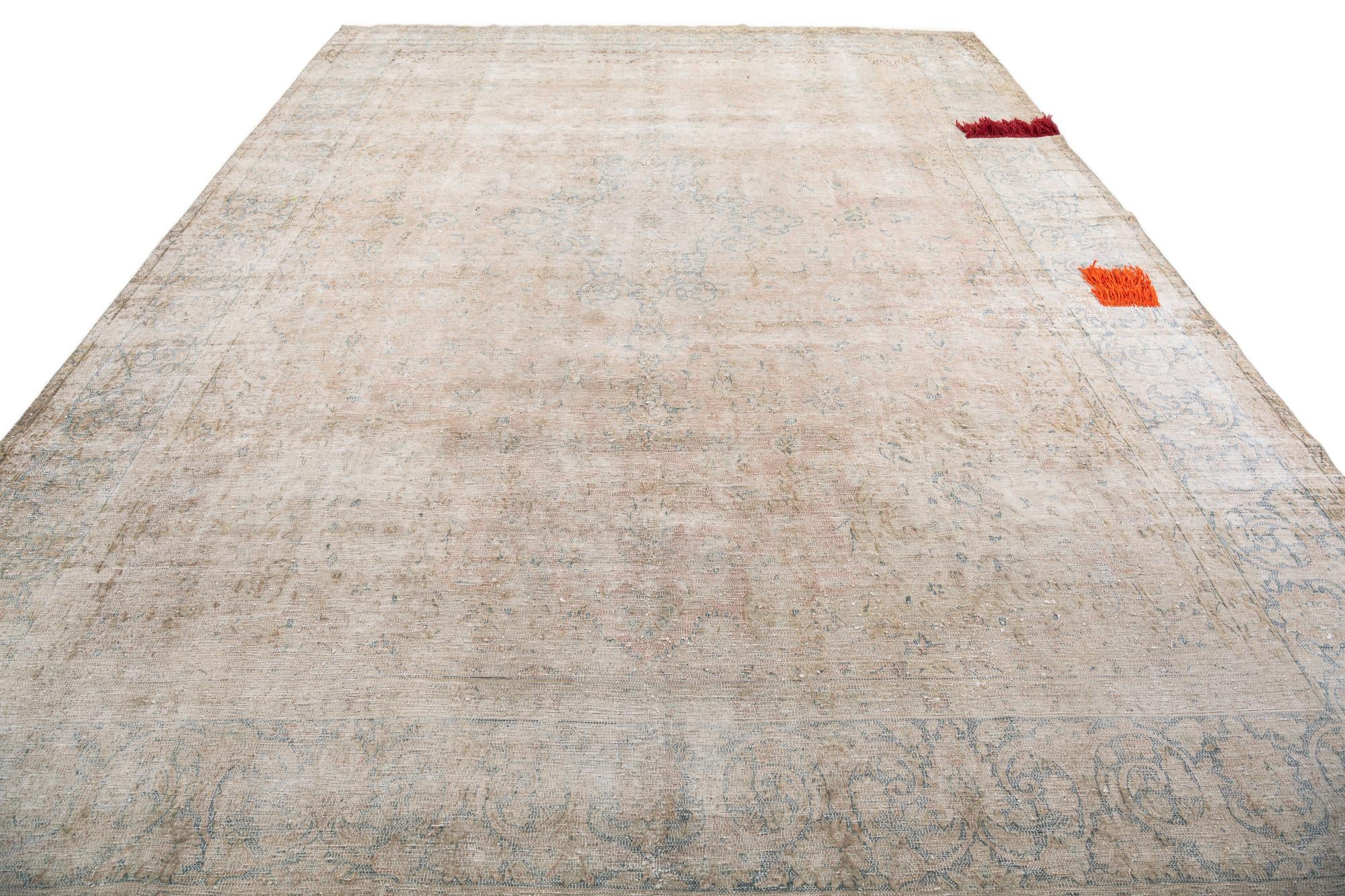 9' 9 x 13' 7 Hand Knotted Ultra Vintage Persian Wool Rug