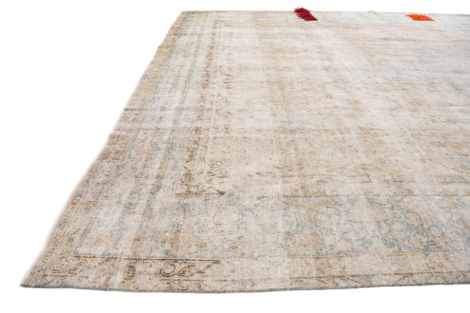 9' 9 x 13' 7 Hand Knotted Ultra Vintage Persian Wool Rug