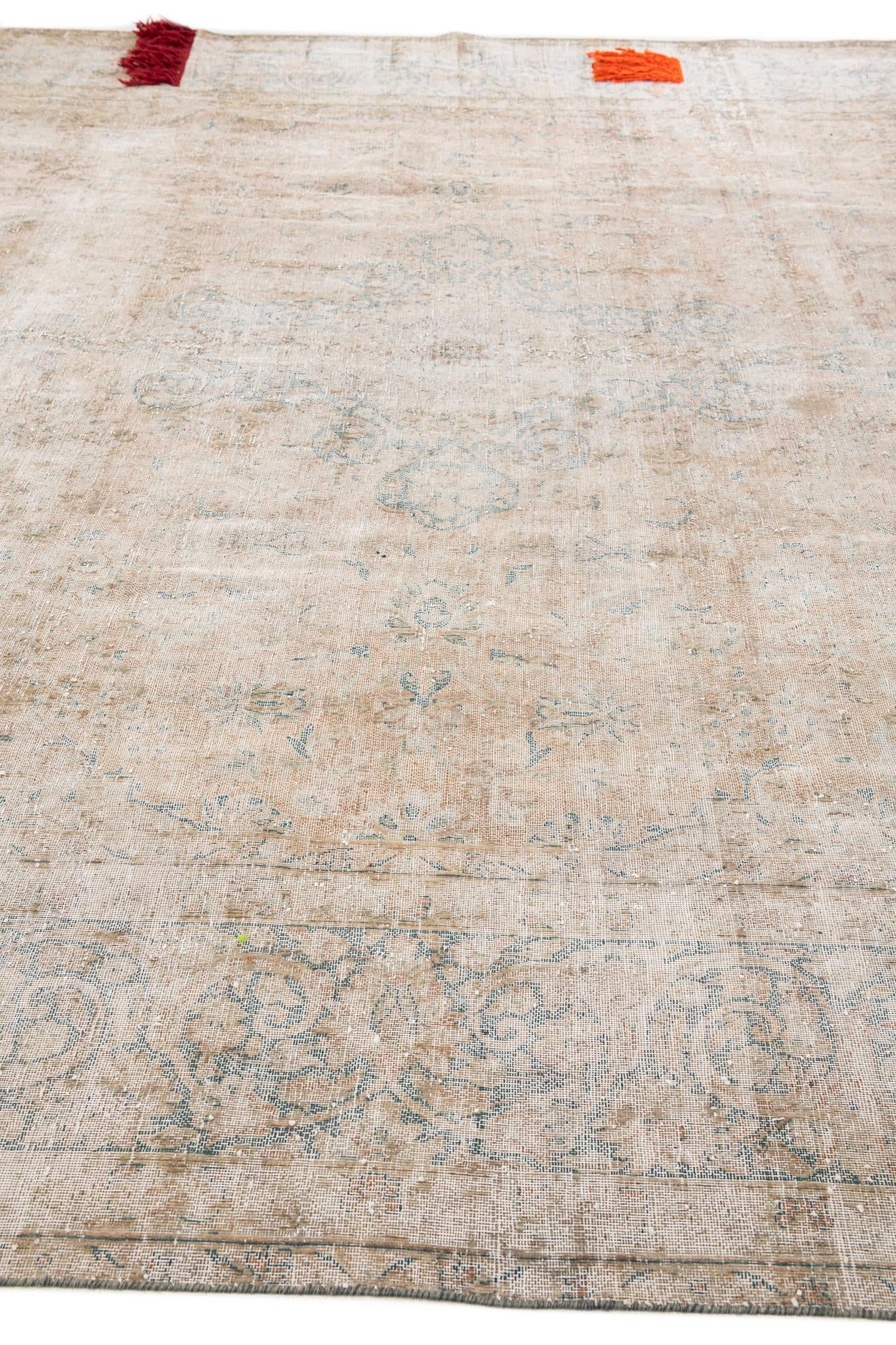 9' 9 x 13' 7 Hand Knotted Ultra Vintage Persian Wool Rug