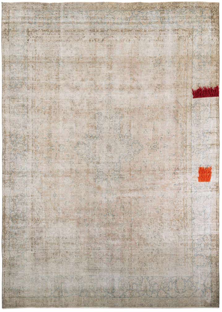 9' 9 x 13' 7 Hand Knotted Ultra Vintage Persian Wool Rug