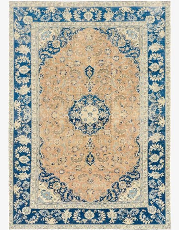 9' x 12' 5 Hand Knotted Ultra Vintage Persian Wool Rug