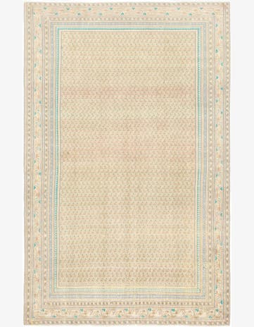 6' x 9' 6 Hand Knotted Ultra Vintage Persian Wool Rug