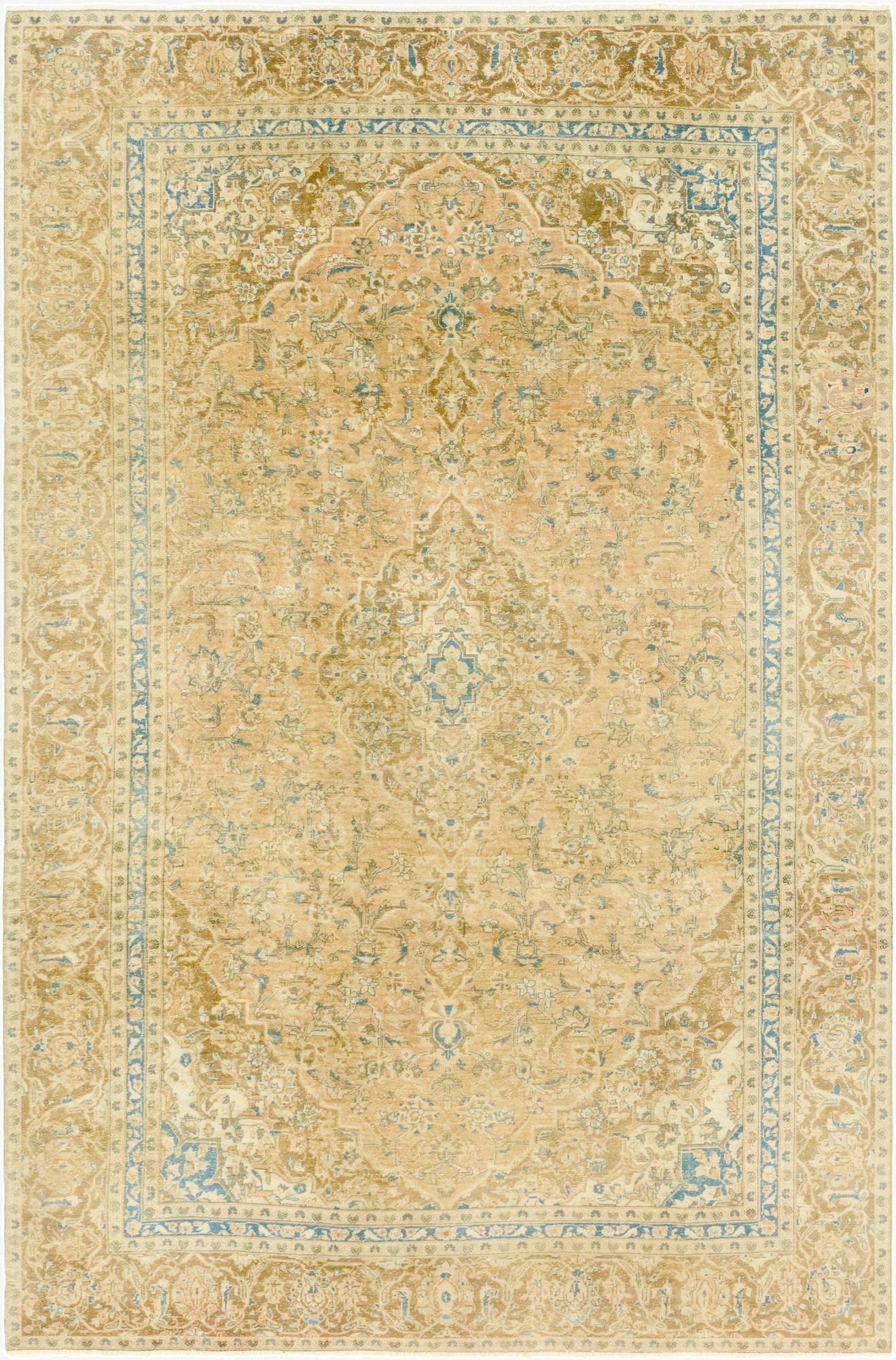 7' x 11' 2  Hand Knotted Ultra Vintage Persian Wool Rug