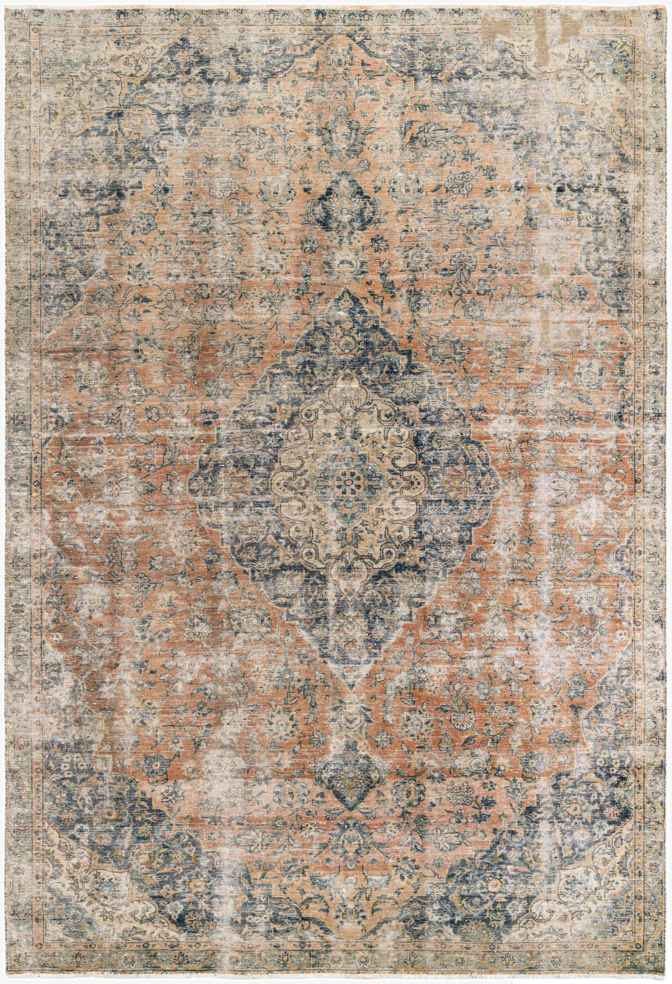 7' 1 x 10' 6  Hand Knotted Ultra Vintage Persian Wool Rug