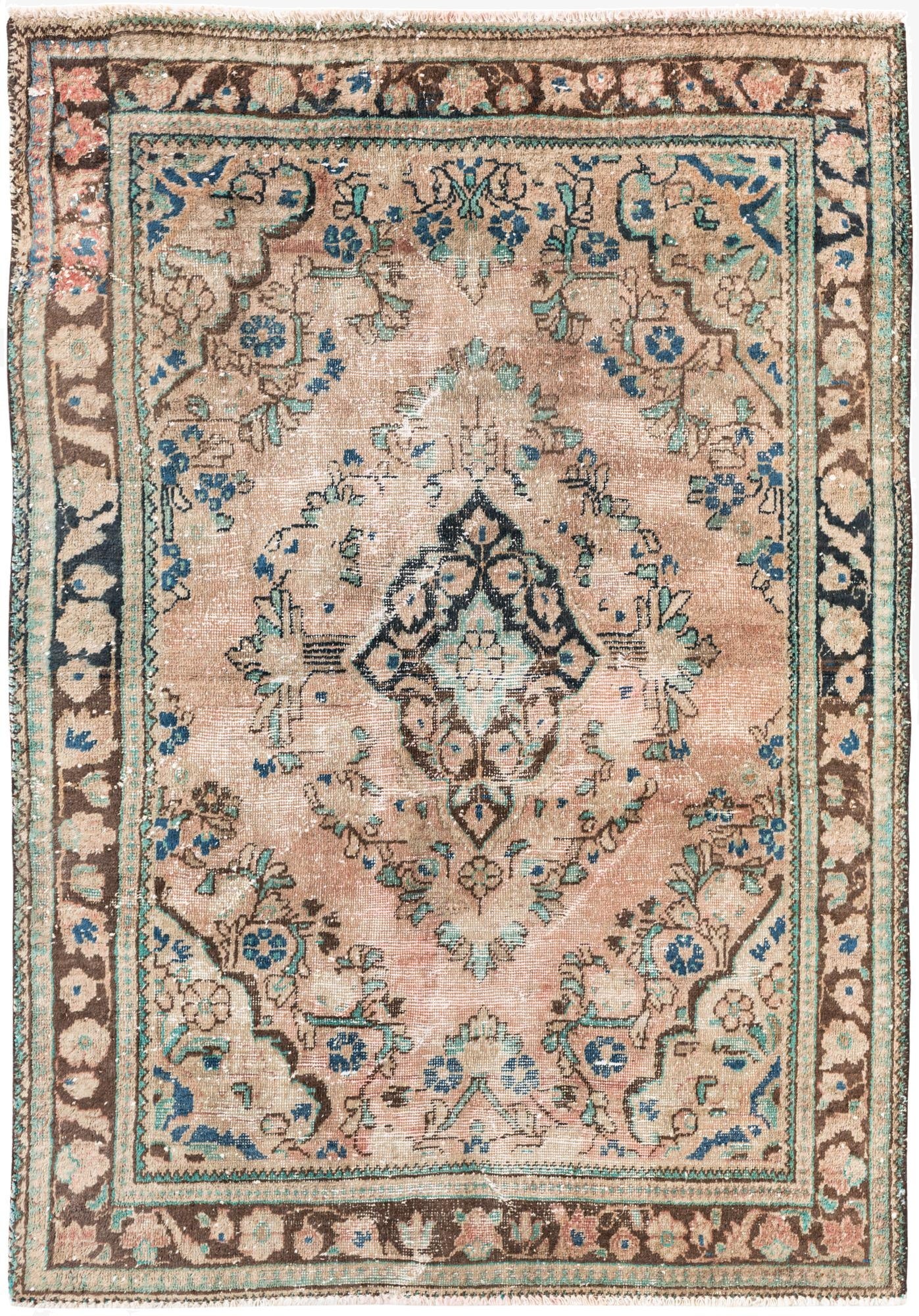 4' 4 x 6' 6  Hand Knotted Ultra Vintage Persian Wool Rug