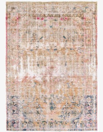 5' 6 x 8' 1 Hand Knotted Ultra Vintage Persian Wool Rug