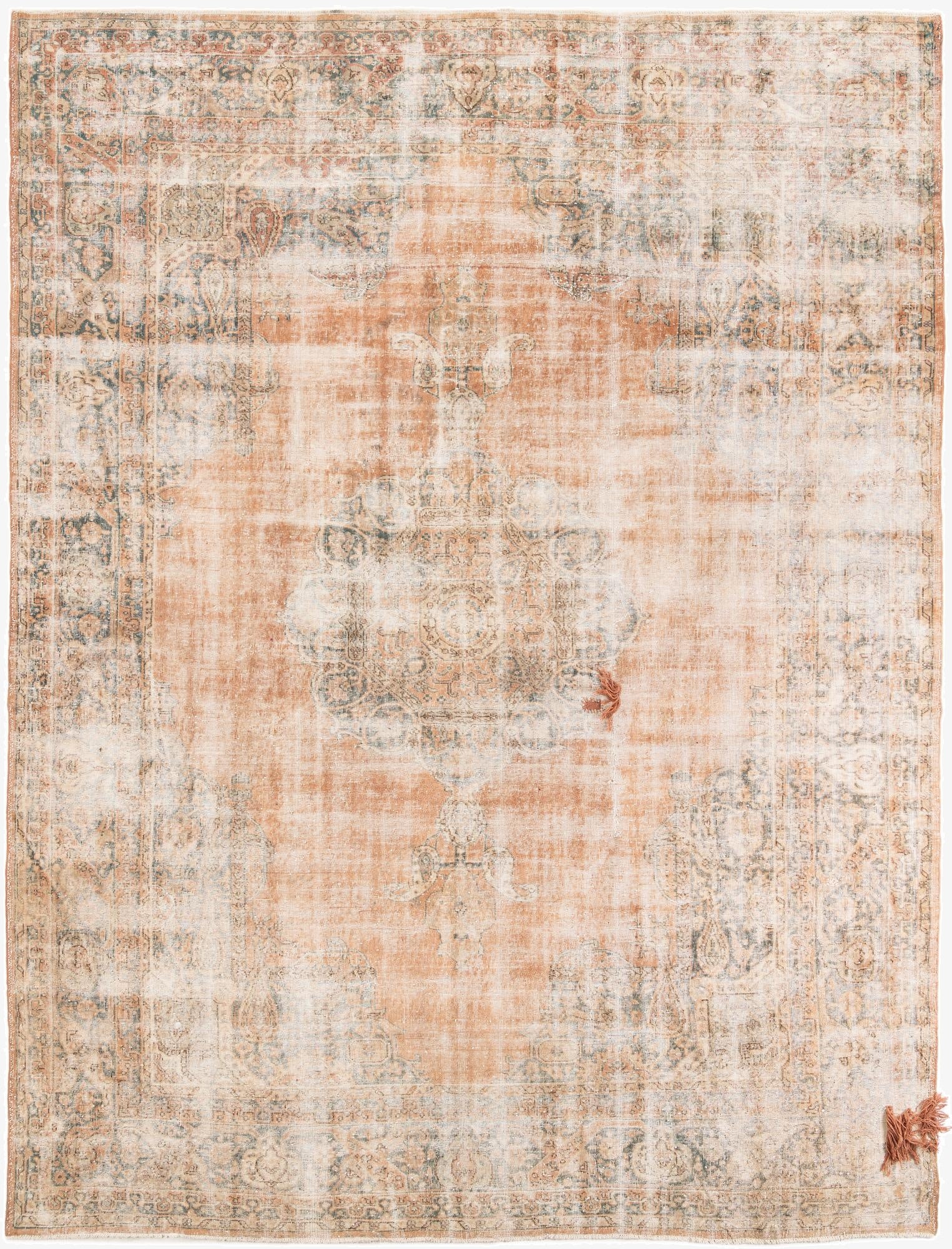 9' x 11' 2  Hand Knotted Ultra Vintage Persian Wool Rug