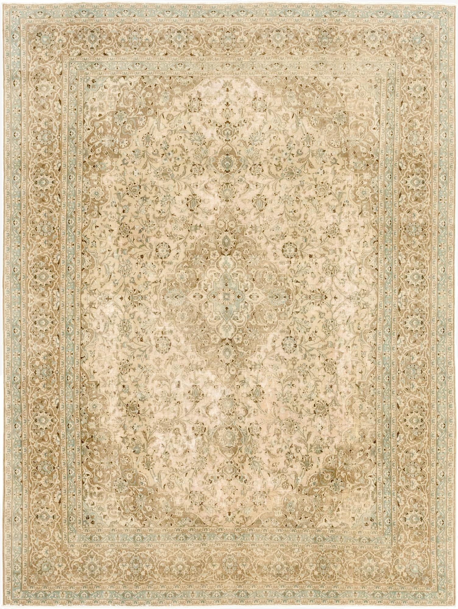 9' 4 x 12' 6  Hand Knotted Ultra Vintage Persian Wool Rug