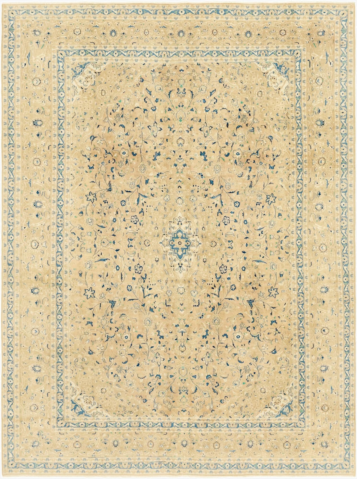 9' 7 x 13'  Hand Knotted Ultra Vintage Persian Wool Rug
