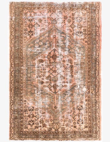 4' 1 x 6' 2 Hand Knotted Ultra Vintage Persian Wool Rug
