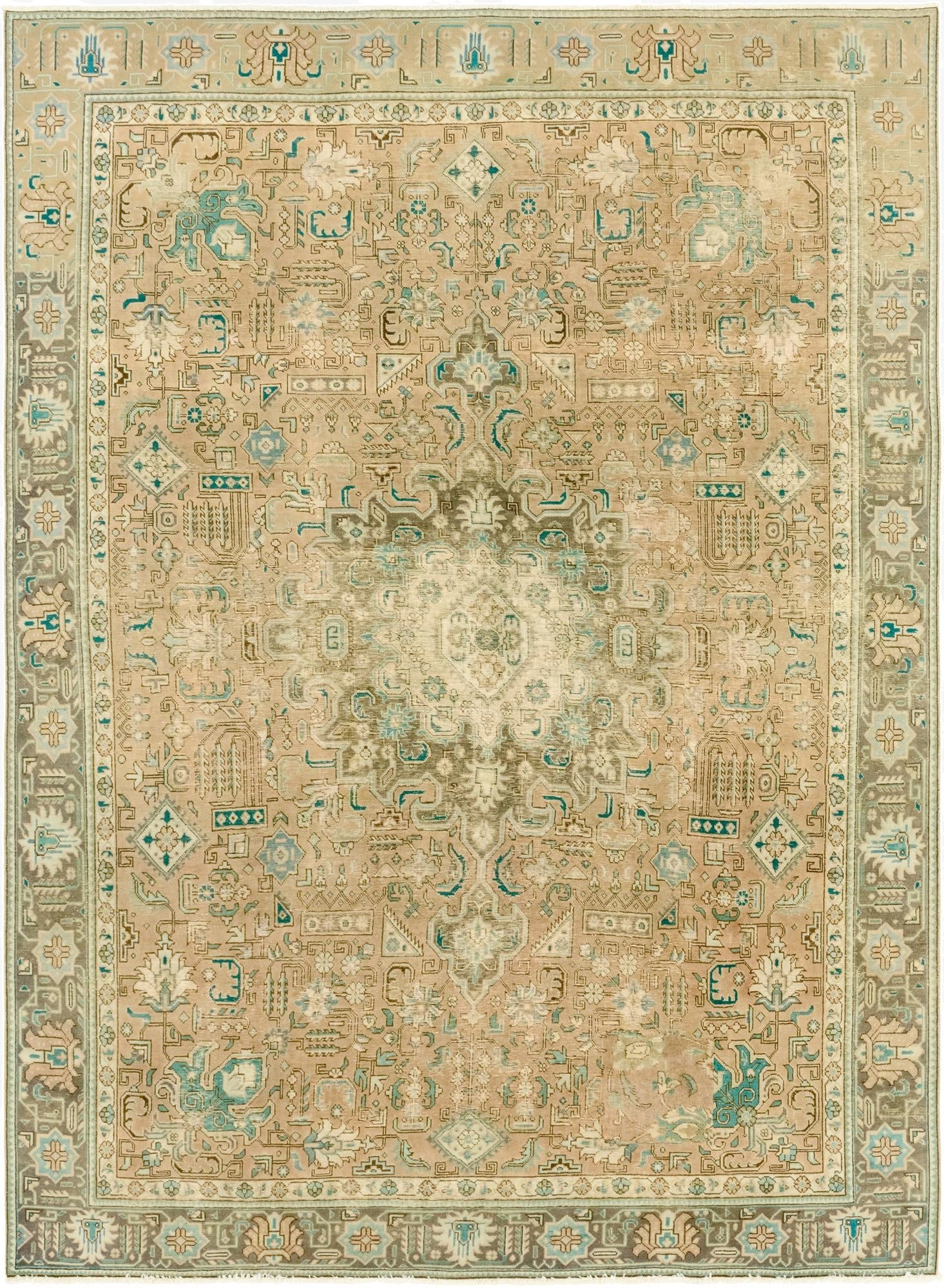 9' x 12' 5  Hand Knotted Ultra Vintage Persian Wool Rug