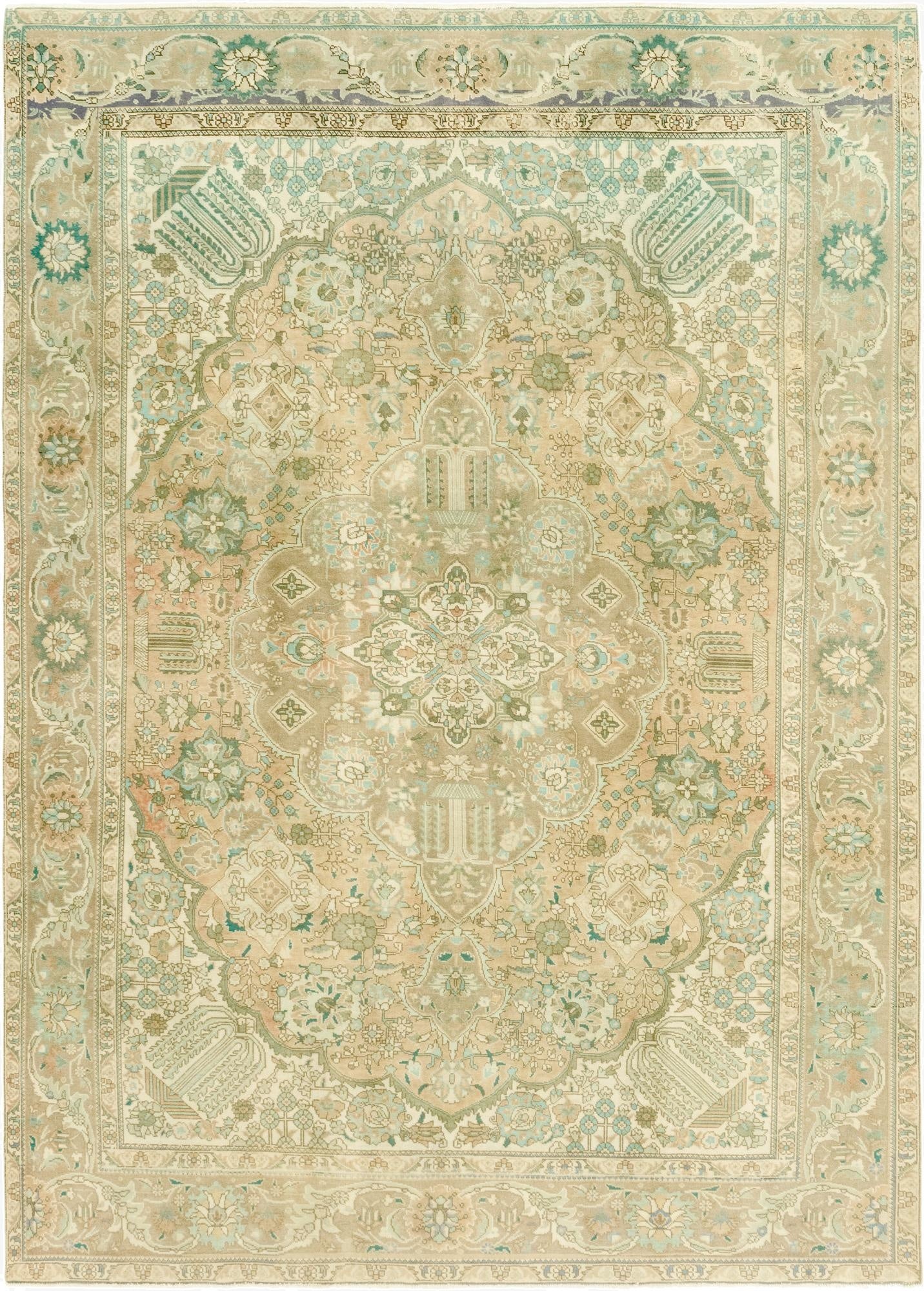 7' 3 x 11' 3  Hand Knotted Ultra Vintage Persian Wool Rug