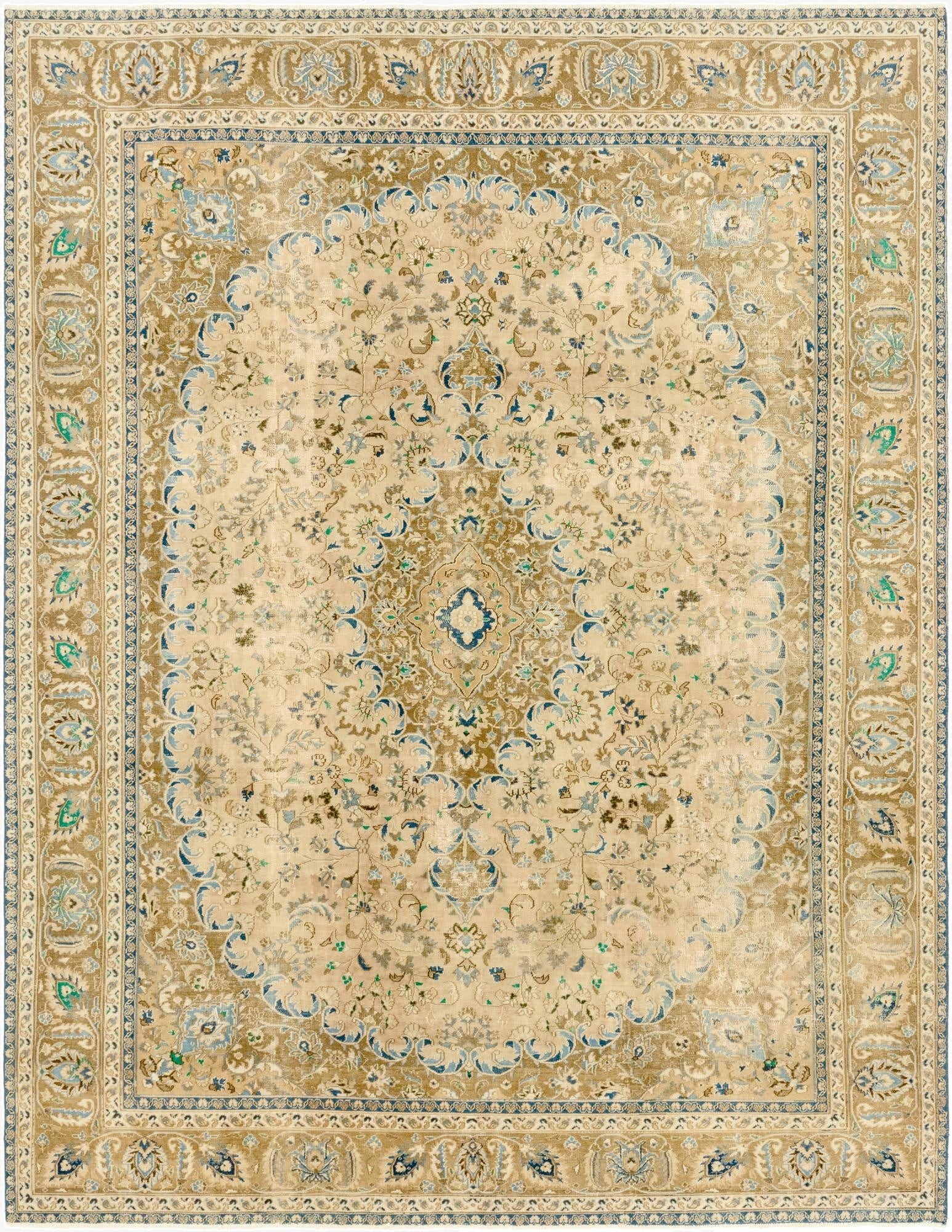 9' 6 x 12' 4  Hand Knotted Ultra Vintage Persian Wool Rug